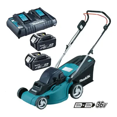 Makita DLM380PT2 18v 36v LXT Cordless Lawn Mower x 5.0ah Battery Dual Charger