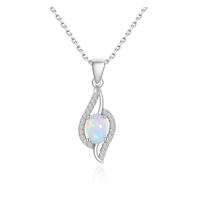 (white, m) New Arrival Natural Opal Pendant Necklace Good Quality Ehtiopia Gemstone Oval 6*8mm W