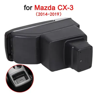 (black) For Mazda Cx-3 Armrest Box Cx3 Car Central Armrest Storage Box Cup Holder Accessories