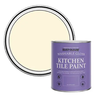 Beige Water-Resistant Kitchen Tile Paint in Gloss Finish - Clotted Cream 750ml