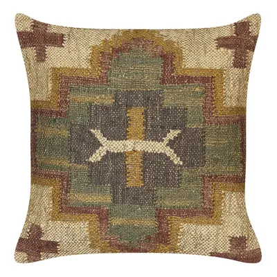 Jute Cushion Geometric Pattern x cm Multicolour PULICAT