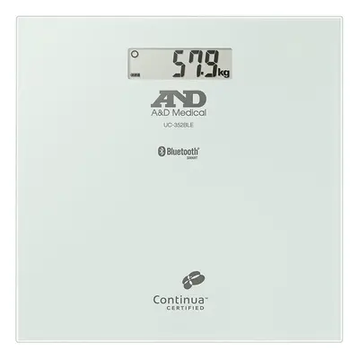 A&D Medical Bathroom KG LB Weight Scale with Bluetooth Low Energy Connectivity