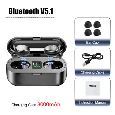 (a-3000mAh) New Wireless headphones TWS Bluetooth Earphones Touch Control Sport Headset Stereo E