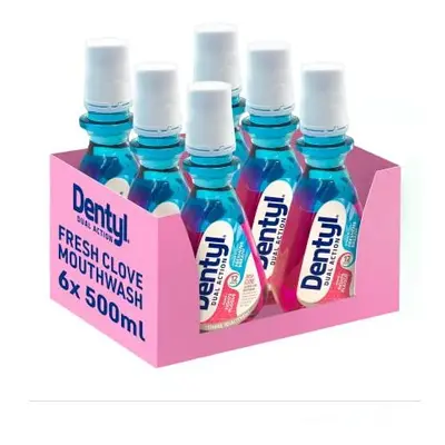 Dentyl Dual Action CPC Mouthwash, 12hrs Fresh Breath & Total Care, Alcohol Free, Fresh Clove, 6x