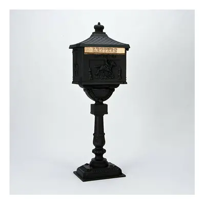 (Black) Post Mail Letter Box Freestanding Victorian Style