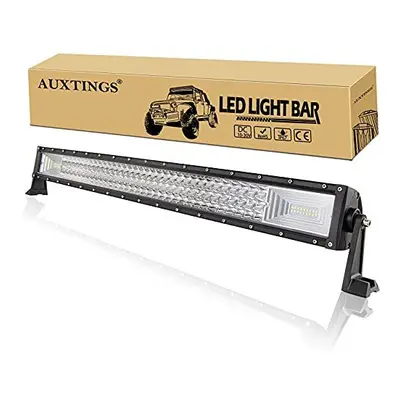 AUXTINGS inch 405W Triple Row 7D Led Work Light Bar Spot Flood Combo Beam DC 12V-24V 6000k Offro