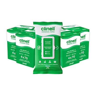 Clinell Universal Cleaning and Disinfecting Wipes for Home - Pack of - XL Wipes per Pack (1120 W