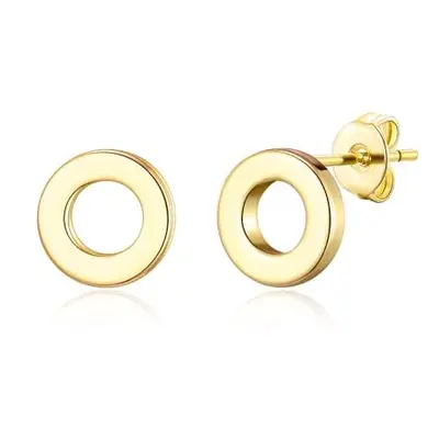 Philip Jones Gold Plated Circle Stud Earrings