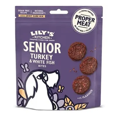 Lily's Kitchen Senior Dog Meaty Treats Grain Free Turkey & White Fish Bites (8 x 70g)