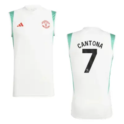 (L) Man Utd Sleeveless Jersey (White) (Cantona 7)