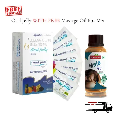 Oral Jelly 100mg Assorted Flavours Week Pack WITH FREE Men Pro 100% Natural Oil | Increase Stami