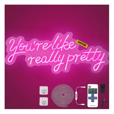 Vevor SYBZFSMC275X19YHUV1 27.5 x in. Pink LED You Are Like Really Pretty Neon Sign, Pink