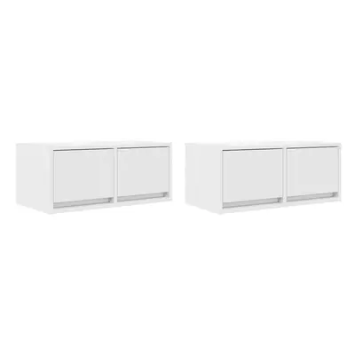 vidaXL TV Cabinets pcs White 60x31x25.5 cm Engineered Wood TV bench