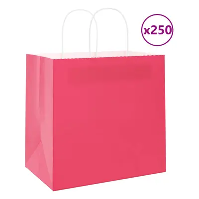 (pink, x x cm) vidaXL Paper Bags pcs with Handles Brown 21x11x36 cm Paper Grocery Bag