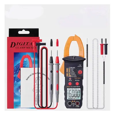 (Yellow) Digital Clamp Multimeter Counts Professional True RMS AC/DC Voltage Current Tester