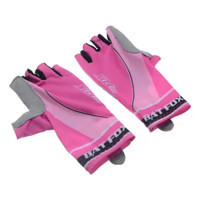 (Rose, L) Cycling Half Finger Gloves Anti-slip Shock Absorbing Breathable Elasticity Bike Gloves