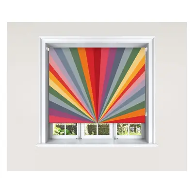 (180 cm Width x cm Drop, Rainbow) Lister Cartwright Rainbow Sun Burst Roller Blind Blackout Easy