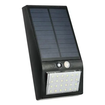 (Black) Waterproof IP65 PIR Sensor LED Solar Light White/Black Shade White Light Wall Lamp Outdo