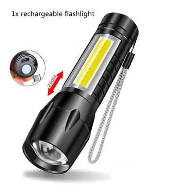 (H Packing) Portable Rechargeable Zoom LED Flashlight Torch Lantern Lighting Modes Camping Light