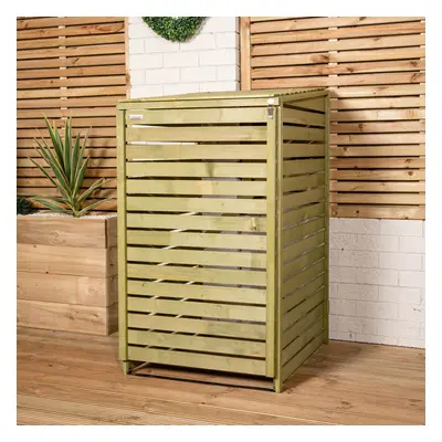 68cm x 1.2m Wooden Outdoor Garden Single Wheelie Bin Store Storage