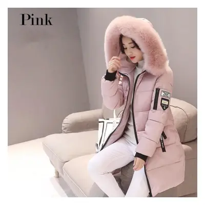 (pink, XXL) Women&apos;s Fashion Winter Thick Warm Cardigan Hooded Coat Lady Fur Jacket Outdoor 