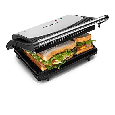 Aigostar Sandwich/Panini Press, 800W Slice Non-Stick Plates Sandwich Toaster Maker, Flat Open El