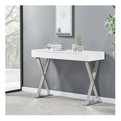 Mayline High Gloss Console Table In White