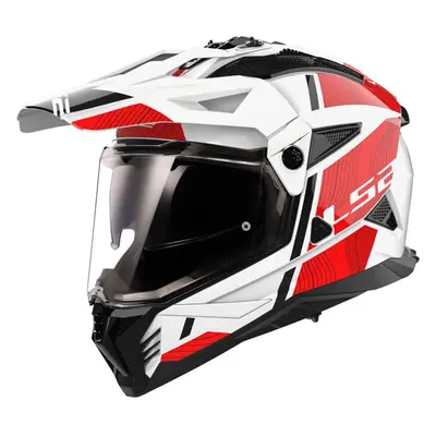 (3XL) LS2 MX702 Pioneer ECE 22.06 Adventure Helmet Hill White / Red