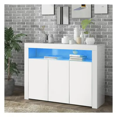 High Gloss Sideboard Display Cabinet with LED Lights