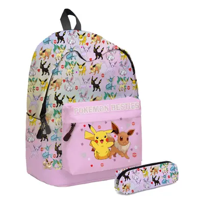 (04, 3PCS) PokÃ©mon Pikachu Backpack Lunch Bag Pencil Case Set Kids Gift Student School Bag Trav