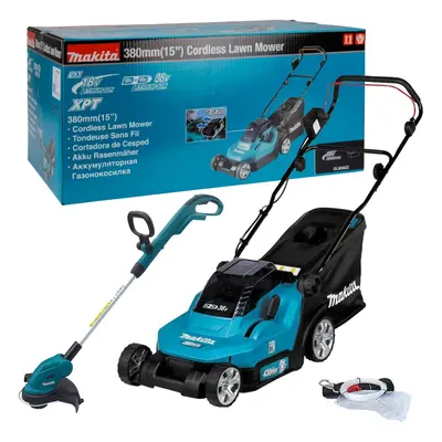 Makita DLM382Z 18v / 36v LXT Cordless Battery Lawn Mower + DUR181Z Grass Trimmer