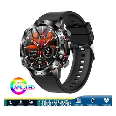 (black, Silicone band) New Healthy Uric Acid Smart Watch Men Ecg+ppg Fitness Tracker Clock Bluet