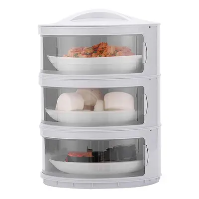 (as the picture, Layers) Kitchen Stackable Insulation Dust Proof Food Leftover Container With Li