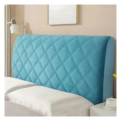 (blue, 2.2M) Solid Color Plush Velvet Bed Headboard Cover Thicken Elastic Bed Head Cover Luxury 