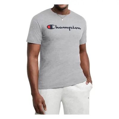 Champion Men's Classic Jersey T-Shirt Oxford Grey Script Large