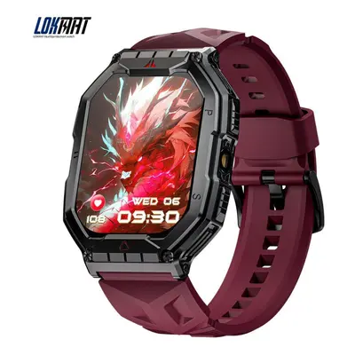 (red) Lokmat Ocean Pro Sport Smart Watch Rugged Fitness Waterproof Smartwatches Heart Rate Monit