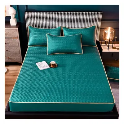 (dark green, Mattress Cover(120x200cm)) High-quality Thick Quilted Double Bed Sheet Mattress Cov