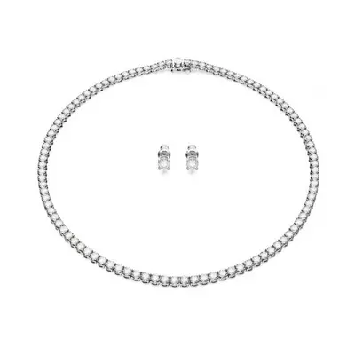 Swarovski Matrix Rhodium Plated White Tennis Set