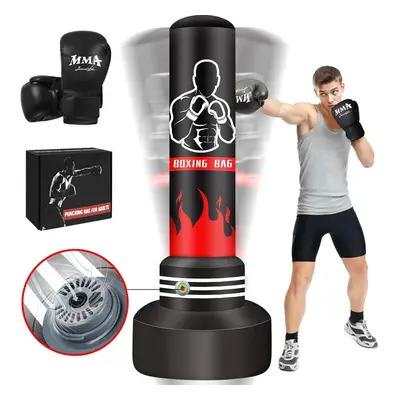 (Punch Pattern Styles) 180cm Upgraded Self-Inflating Heavy Duty Boxing Punching Bag with Boxing 