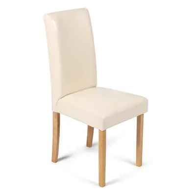 Cream Torino Dining Chair Faux Leather With Light Oak Wood Leg