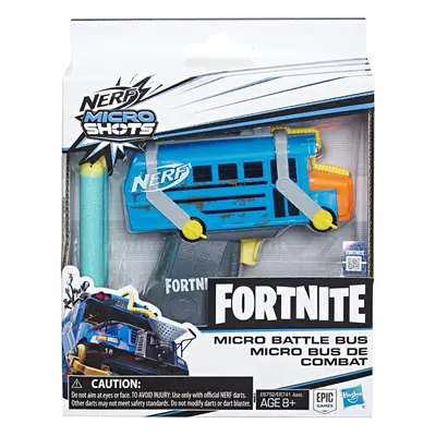 Fortnite Micro Battle Bus Nerf MicroShots Dart-Firing Toy Blaster and Official Nerf Elite Darts 