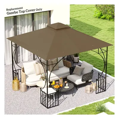 Outsunny Gazebo Canopy Replacement Cover x 3(m) 2-Tier Roof Top for Garden