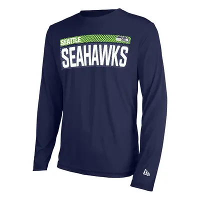 New Era NFL Men's MEASURED LS POLY DRI-TEK TEE SEAHAWKS NAVY Size MS