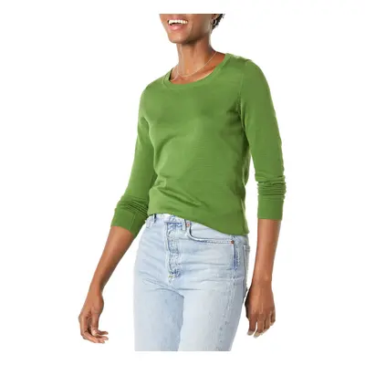 Amazon Essentials Women's Long-Sleeve Lightweight Crewneck Sweater Available in Plus Size Green 