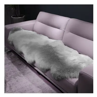 (Grey) Faux Sheepskin Rug Sofa Cover Mat Carpet