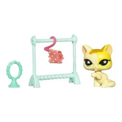 Hasbro Littlest Pet Shop Assortment 'B' Series Collectible Figure Cat with Clothes Rack and Mirr