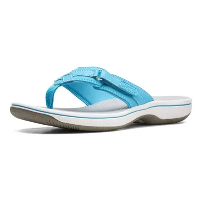 Clarks Women's Breeze Sea Flip-Flop Aqua Synthetic