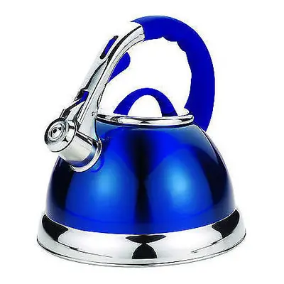 3.5L METALLIC BLUE STAIINLESS STEEL LIGHTWEIGHT WHISTLING KETTLE HOME