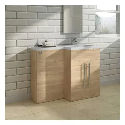 Calm Light Oak Right Hand Combination Vanity Unit Set (No Toilet)