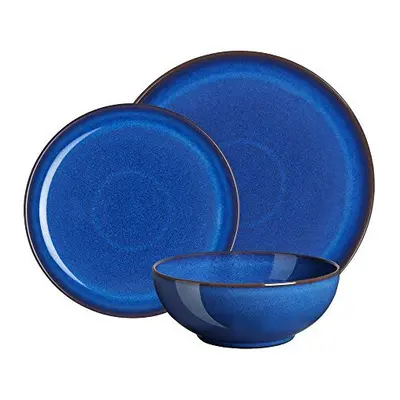 Denby 12-Piece Stoneware Imperial Breakfast Plate & Bowl Set, Blue